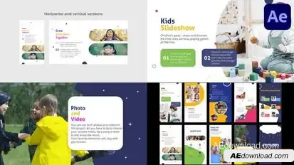 Kids Scenes Slideshow for After Effects Openers template preview
