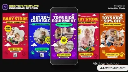 Kids Toys Instagram Stories Openers template preview