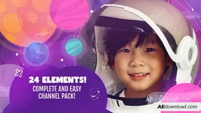 Kids Tv Streaming And Youtube Channel Pack Space Themed broadcast-packages template preview