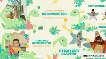 Kindergarten Dinosaurs Elements template preview