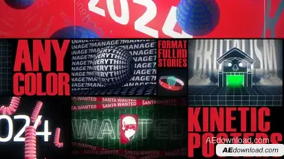 Kinetic Christmas Posters Titles template preview