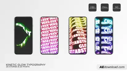 Kinetic Glow Typography Instagram Titles template preview