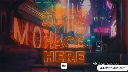 Kinetic Neon Typo 02 Titles template preview