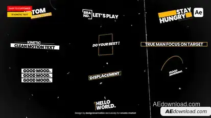 Kinetic Text Titles template preview