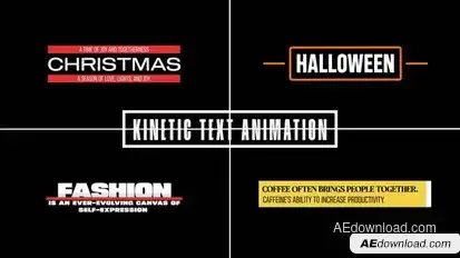 Kinetic Text Animation Titles template preview