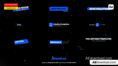Kinetic Text Animation | Affter Effect Titles template preview