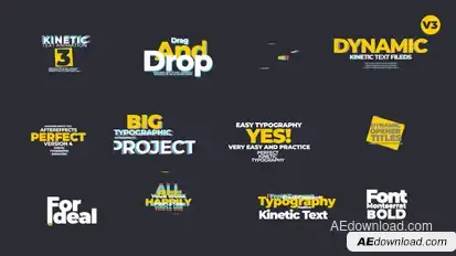 Kinetic Text Animation V3 Titles template preview