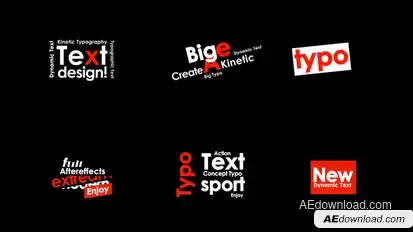 Kinetic text Titles template preview