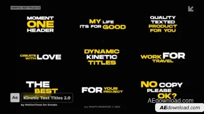 Kinetic Text Titles 2.0  AE Titles template preview