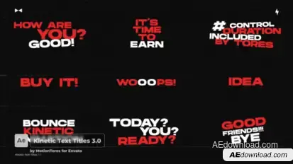 Kinetic Text Titles 3.0  AE Titles template preview