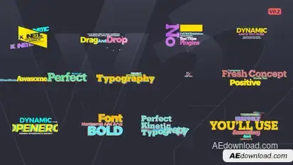 Kinetic Text V2 Titles template preview