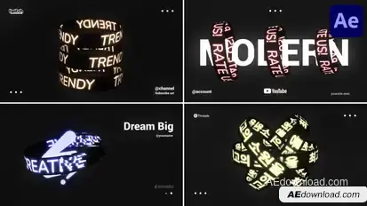Kinetic Typography for After Effects Titles template preview