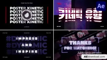 Kinetic Typography for After Effects Titles template preview