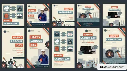 Labour Day Feed and Stories Instagram Openers template preview