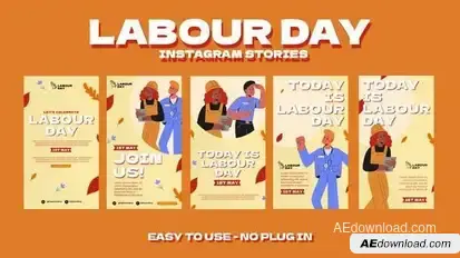 Labour Day Instagram Stories Openers template preview