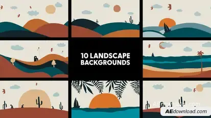Landscape Backgrounds Elements template preview