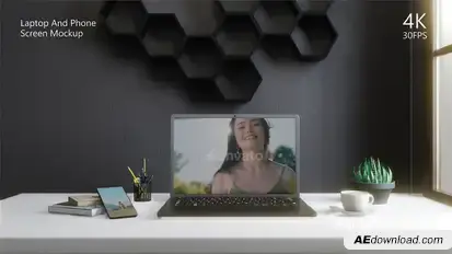 Laptop And Phone Screen Mockup Video Displays template preview