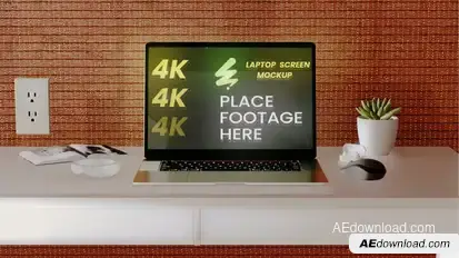 Laptop On Desk Opener Mockup Openers template preview
