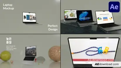 Laptop Presentation Mockup for After Effects Openers template preview