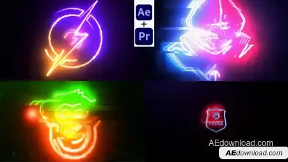 Laser Energic Logo Reveal (Ae+Pre) Logo Stings template preview