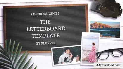 Videohive Letter Board Flat Lay Kit Video Displays template preview