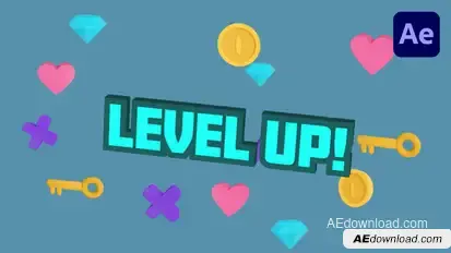 Level Up Fun Gaming Title Titles template preview