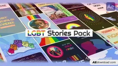 LGBT Instagram Stories Elements template preview
