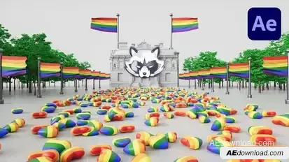 LGBTQ 3D Pride Logo Reveal Logo Stings template preview