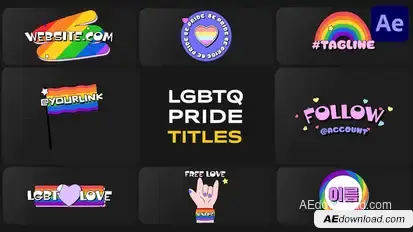 LGBTQ Pride Titles for After Effects Titles template preview