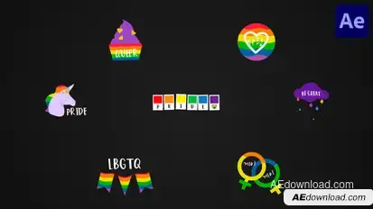 LGBTQ+ Titles for After Effects Titles template preview