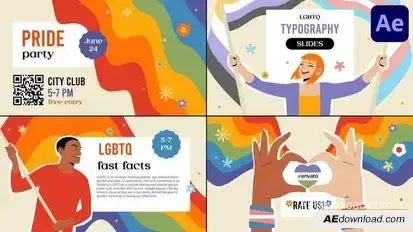 LGBTQ Typography Slides for After Effects Openers template preview