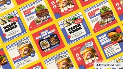 Limber Burger Shop Instagram Posts Product Promo template preview