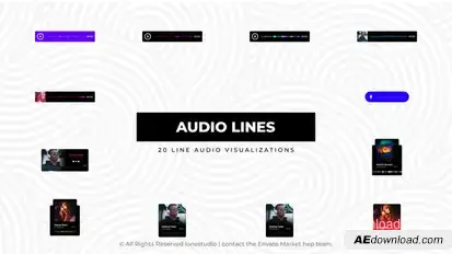 Line Audio Visualizations Elements template preview