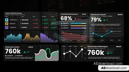 Line Chart Infographic After Effects Infographics template preview