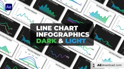 Line Chart Infographics | Dark and Light Themes Infographics template preview