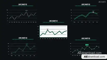 Line Charts Infographics template preview