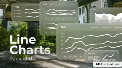 Line Charts Infographics template preview