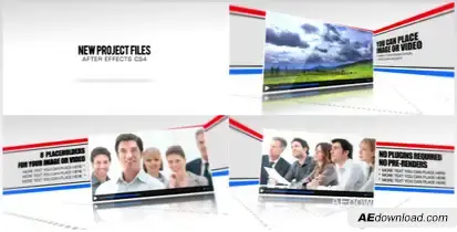 Line Corporate Presentation Video Displays template preview