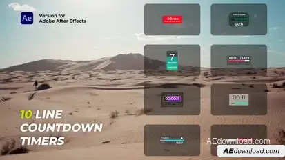 Line Countdown Timers Elements template preview