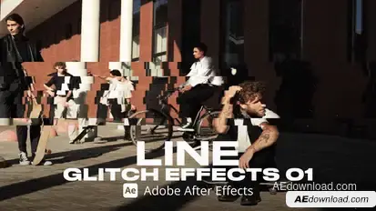 Line Glitch Effect 01 Ae Elements template preview
