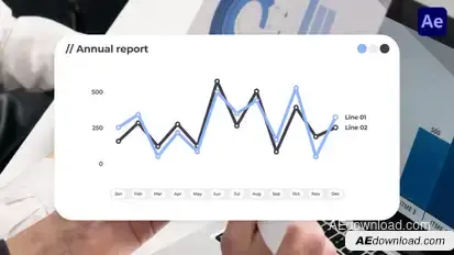 Line Graph Chart Infographics Infographics template preview