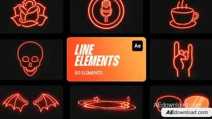 Line Visual Effects and Motion Shapes Elements template preview