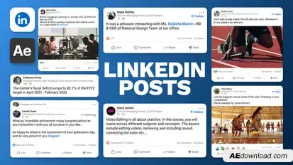 LinkedIn Post UI Mockups Elements template preview