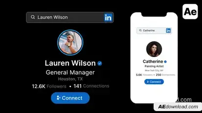 LinkedIn Search Bar, Profile, Result Elements template preview