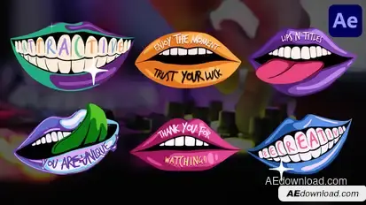Lips and Titles for After Effects Titles template preview