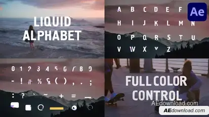 Liquid Alphabet | After Effects Elements template preview