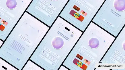 Liquid Glass AI UI Phone after effect Elements template preview