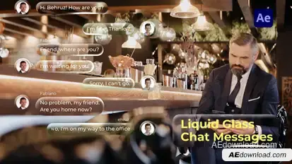 Liquid Glass Chat Messages Elements template preview