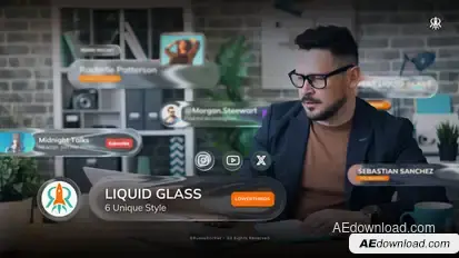 Liquid Glass Lower Third Elements template preview