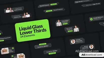Liquid Glass Lower Thirds Elements template preview